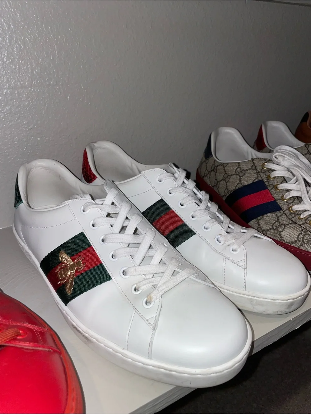 GUCCI New Ace Bee Embroidered Men's Sneakers